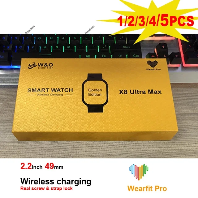 

X8 Ultra Max Gold Smartwatch Men 49mm 2.2inch Wireless Charging Bluetooth Call NFC Sports Free Shipping Smart Watch 2023