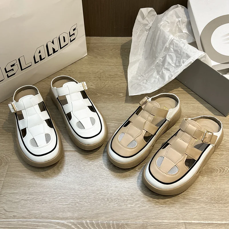 

Сандалии женские универсальные в стиле ретро, Уличная Повседневная обувь на толстой подошве, 2023