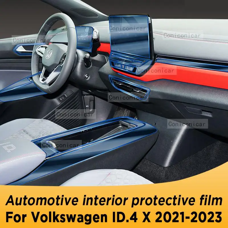 

For Volkswagen ID.4 X 2021-2023 Gearbox Panel Navigation Automotive Interior Screen TPU Protective Film Anti-Scratch Accessories