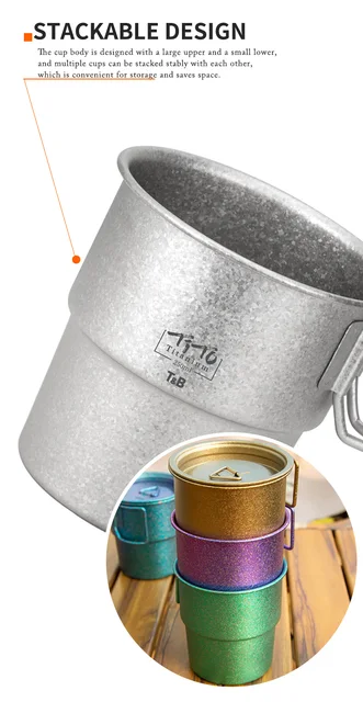 Titanium Mug,300ml/10 oz Outdoor Titanium Camping Mug with Lid,Camping  Coffee Cup with Foldable Hand…See more Titanium Mug,300ml/10 oz Outdoor