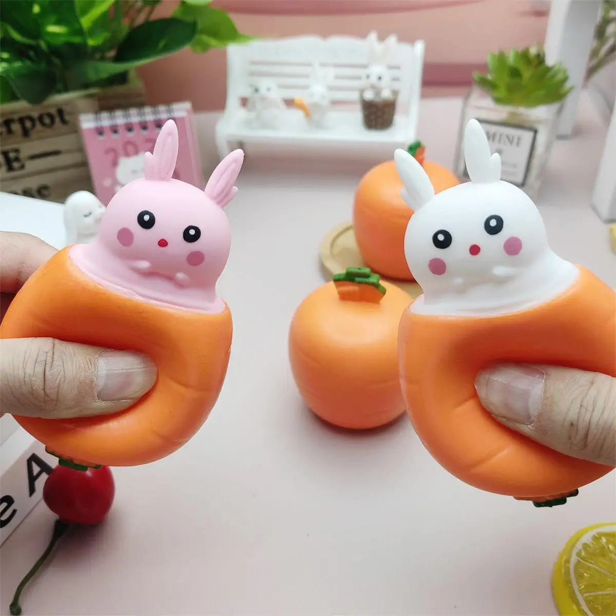 

Игрушки-сжималки, игрушка-антистресс для уничтожения скуки, игрушки для снятия стресса, игрушки для снятия стресса, сжимаемая игрушка-кролик с редисом