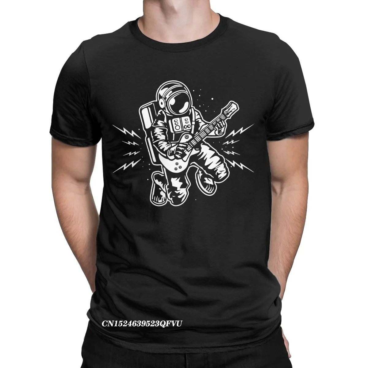 

Rock In Space Sound Guitar Astronaut Tee Shirt For Men Music Leisure Premium Cotton Tees Harajuku Tops T Shirts New Arrival Tops