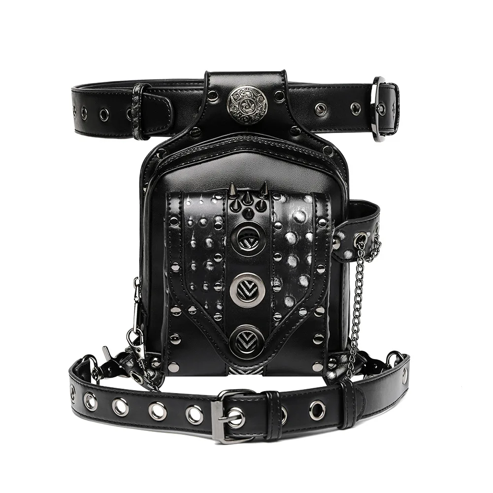 

Mechanical Drop Leg Bag Messenger Rivet Women Man Belt Waist Pocket Motorcycle Gothic Steampunk Retro Cospaly Accessories