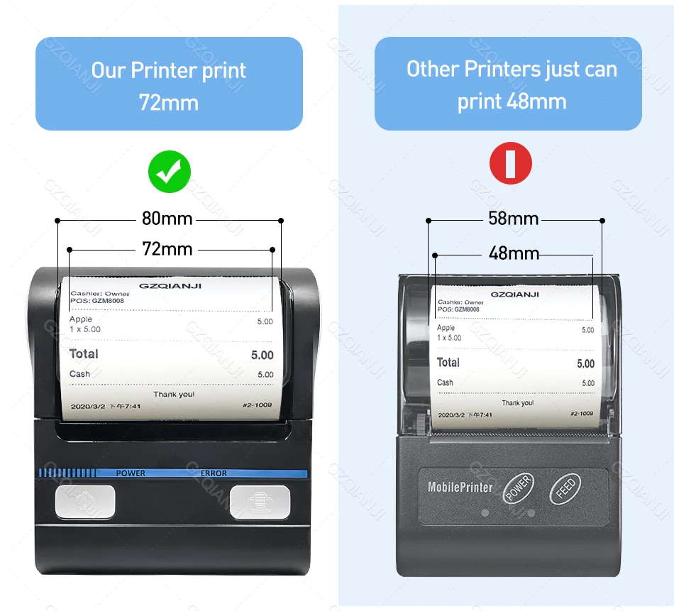 3inch Milestone MHT-P8001 Bluetooth Mini Portable Receipt Printer 80mm Thermal Printer Paper Roll iOS Android for Small Business