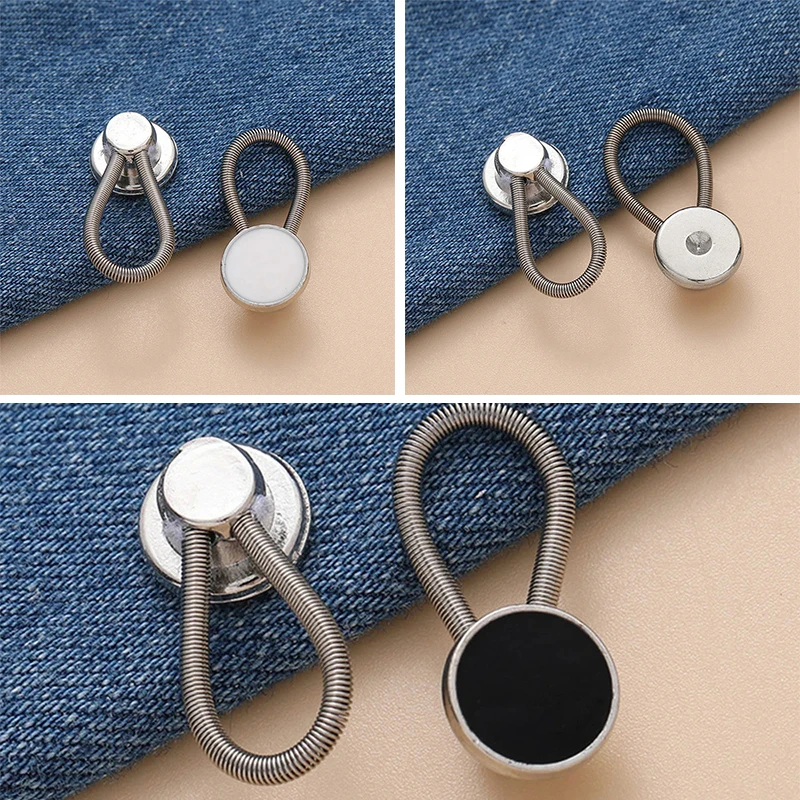 12pcs Collar Extension Piece Metal Button Jeans Pants Waistband Elastic Shirt Set Tie Neck Expander Extension Buckle Accessories 3
