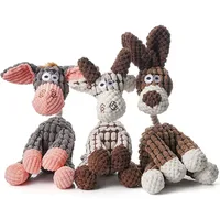 Funny Pet Toy Donkey Shape Corduroy Chew Toys for Dogs Puppy Squeaker Squeaky Plush Bone Molar Dog Toy Training Pets Supplies 1