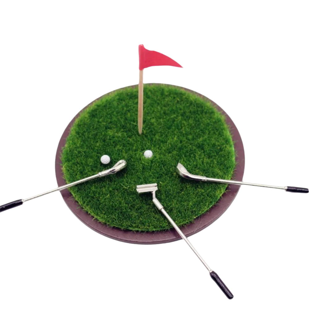 7pcs Miniature Simulated Golf Club Set Decorative House Props Life Scene Toy Scene Model Doll Accessories Dollhouse