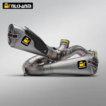 ระบบท่อไอเสียแบบสลิปออนสำหรับรถมอเตอร์ไซค์ Ducati Panigale V4 Streetfighter V4 V4S พร้อมท่อเชื่อมต่อและฝาครอบคาร์บอนไฟเบอร์ AK 1