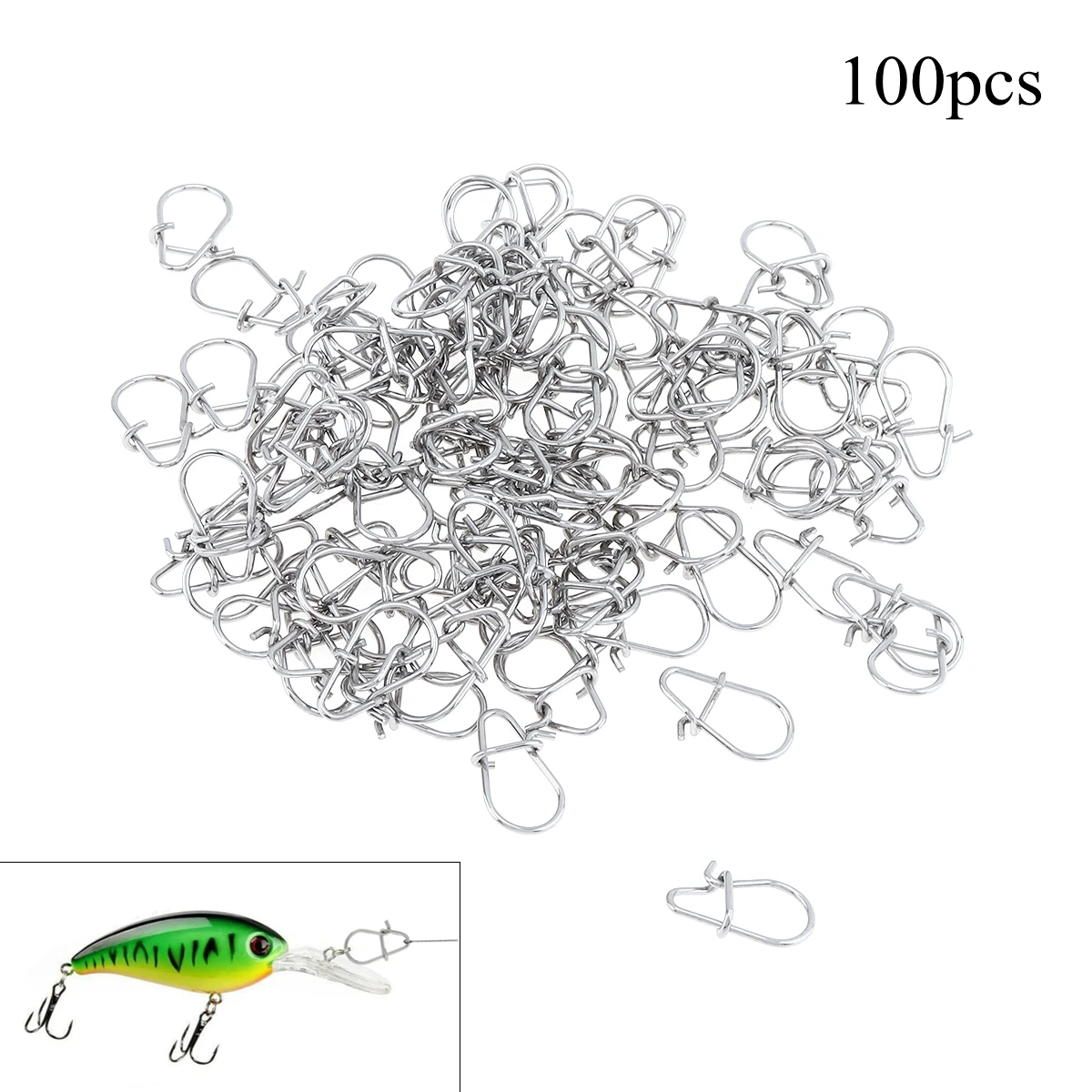 100pcs Size1# 2# 3# optional Fishing Snaps Clip Lock Swivels Strong Stainless Steel Quick Change Lure Snap Fishing Clips Swivels fishing downrigger release clip with rope abs stainless steel quick splitter snap stacker tool swivels fishing