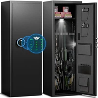 Kavey 7-8 Large Unassembled Gun Safes,Shotgun Rifle Gun Safe with Backlit Keypad,Mute Function, Removable Shelves,Handgun Pocket - Image 2