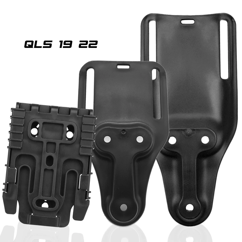 qls 19 22 quick duty holster locking fork system tactical gun holster belt loop adapter accessories for universal holster Tactical Quick Locking System Kit with 2 Mid Ride Belt Loop, QLS 22 19 Adapter Quick Release Buckle Attachment for Gun Holster