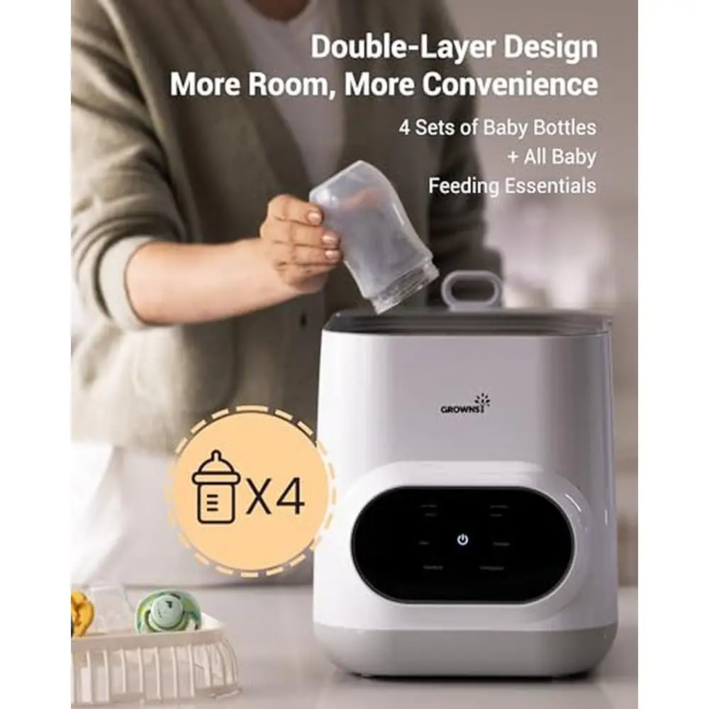 EaseClean All-in-One Bottle Washer Sterilizer Dryer Baby Pump Parts Powerful Sprays Exterior Interior Cleaning 4 Programs Quick 6