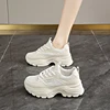 CRLAYDK Summer Chunky Sneakers for Women Platform Mesh White Casual Dad Shoes Comfortable Ladies Wedge Walking Sports Tennis 3