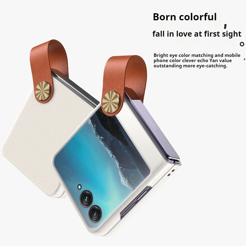 Luxury Leather Phone Case with Wrist Strap and Shockproof Cover