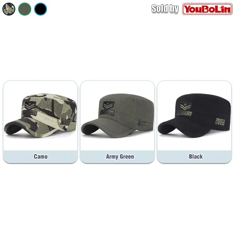 Cappello piatto camouflage in cotone protezione solare trekking_voghion.com