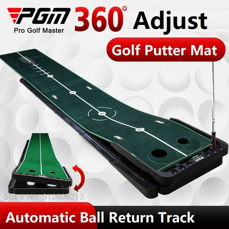 

Pgm 3M Golf Putter Trainer Golf Putting Mat Adjustable Hitting Carpet Auto Ball Return Practice Set Mini Putting Green Fairway