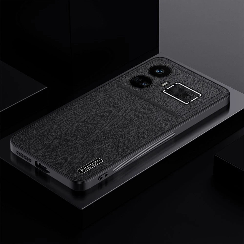 Ultrathin Wood Grain Shockproof Leather Phone Case