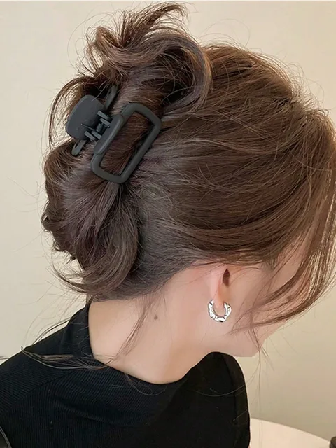 4pcs Women's Square Lightweight Hair Claw Clip Fashionable Elegant Hair Accessory Clip Suitable Hair Styling Makeup 5