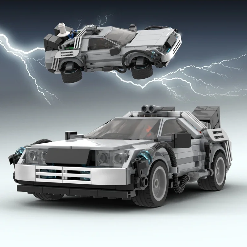 Moc Deloreaned Back To The Future Building Blocktruck Time Machine Tecnologia Di Assemblaggio Fantascienza Racing Regali Per Bambini