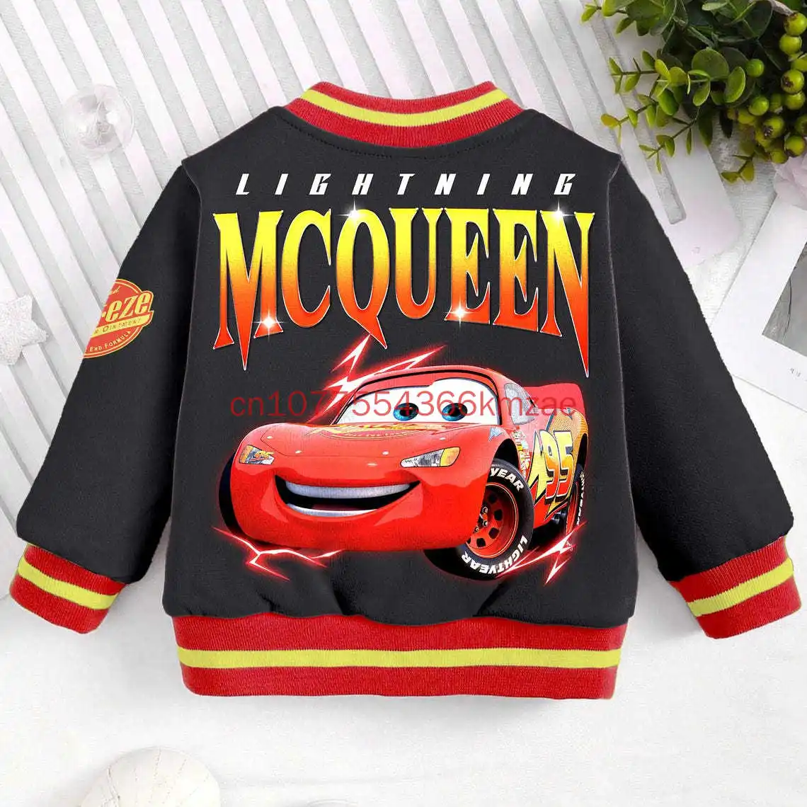 New Name Lightning McQueen Car Kids and Youth Baseball JacketAutumn Baseball Uniform Academy Cardigan Jacket Kids Clothes