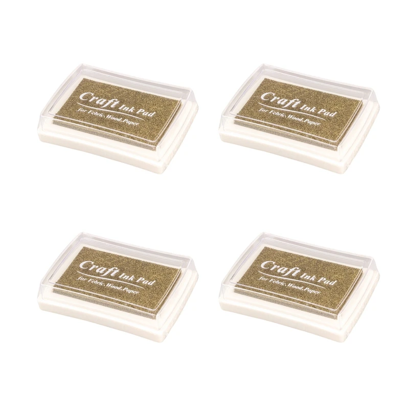 

4X Rubber Stamp Ink Pad Stamp Inkpad Ink Pad - Gold