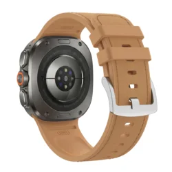 Peakform Genuine Leather + Silicone Band for 47mm Smartwatch (Camel)