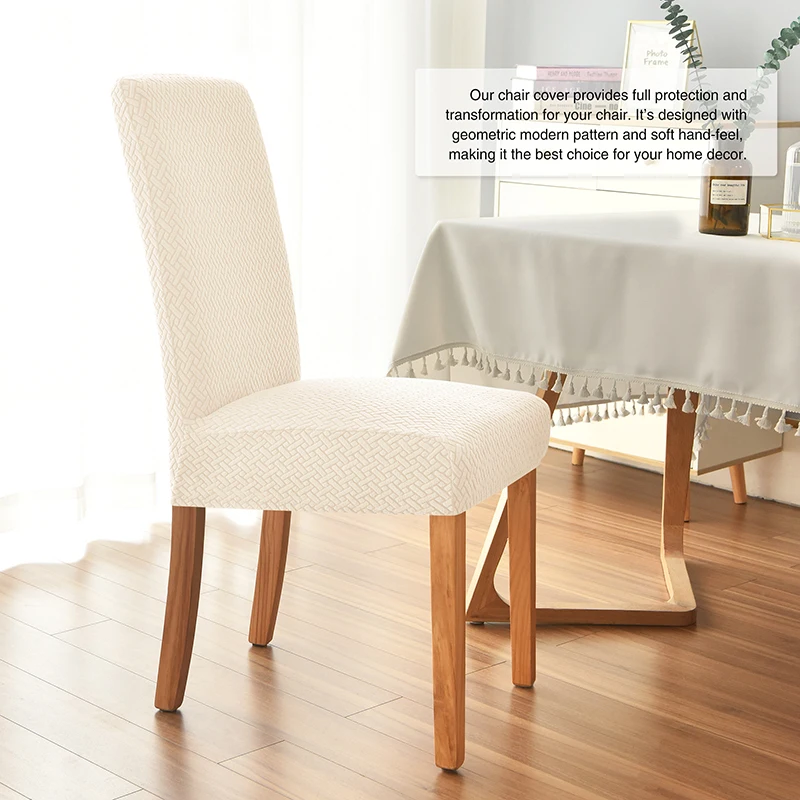 Elegant Twill Jacquard Dining Chair Slipcover – Soft, Dustproof, and Stylish