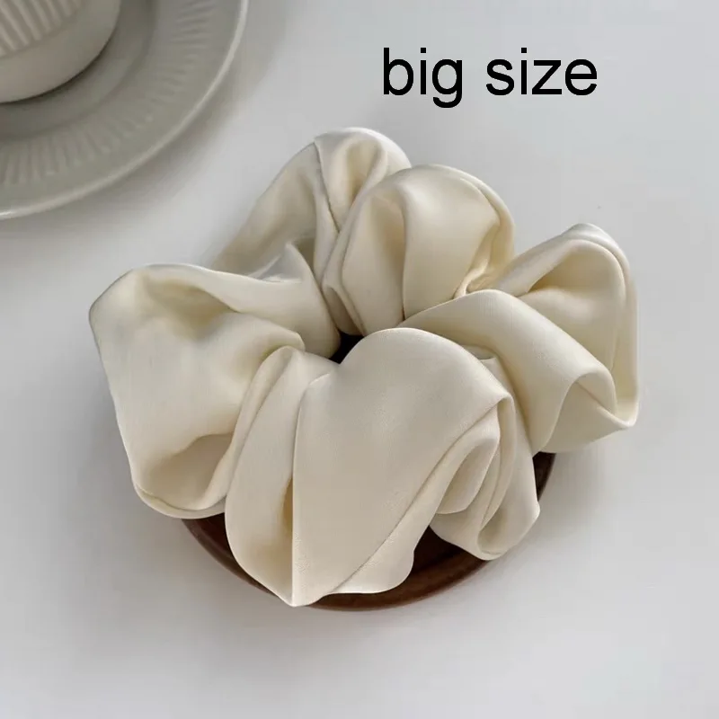 Koreaanse Oversized silk scrunchie Vrouwen elastiek satijnen haarelastiek Grote Zwarte Haar Band Voor Meisjes sleepy tie hair scrunchie Haarbanden crunchies hair accessories – Detail 9