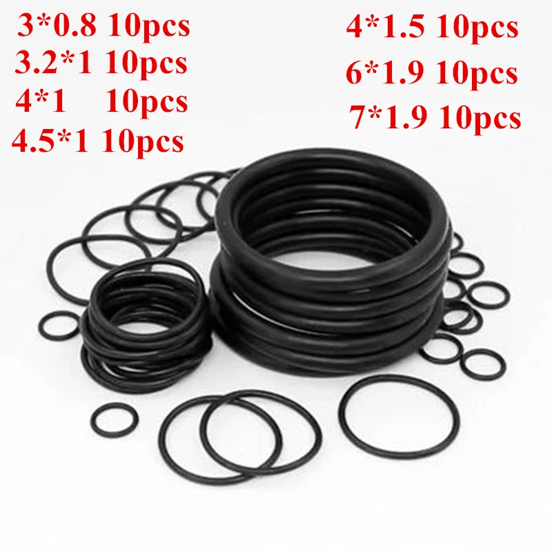 70pcs High Quality Black Rubber Anti Gas Leak 7 Sizes Seal O-Ring Gasket For Dupont Luxury Lighter Universal Repair Inner Parts 2