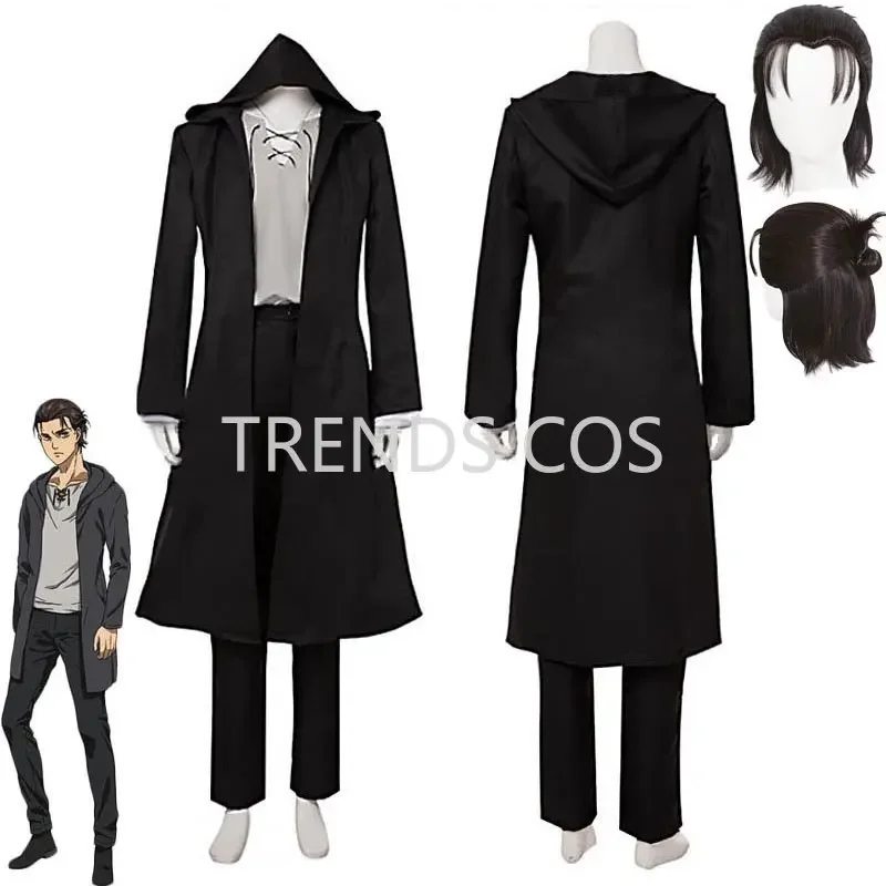 

Cosplay Anime Eren Jaeger Cosplay Costume Final Season Eren Yeager Costumes Wig Full Set Halloween