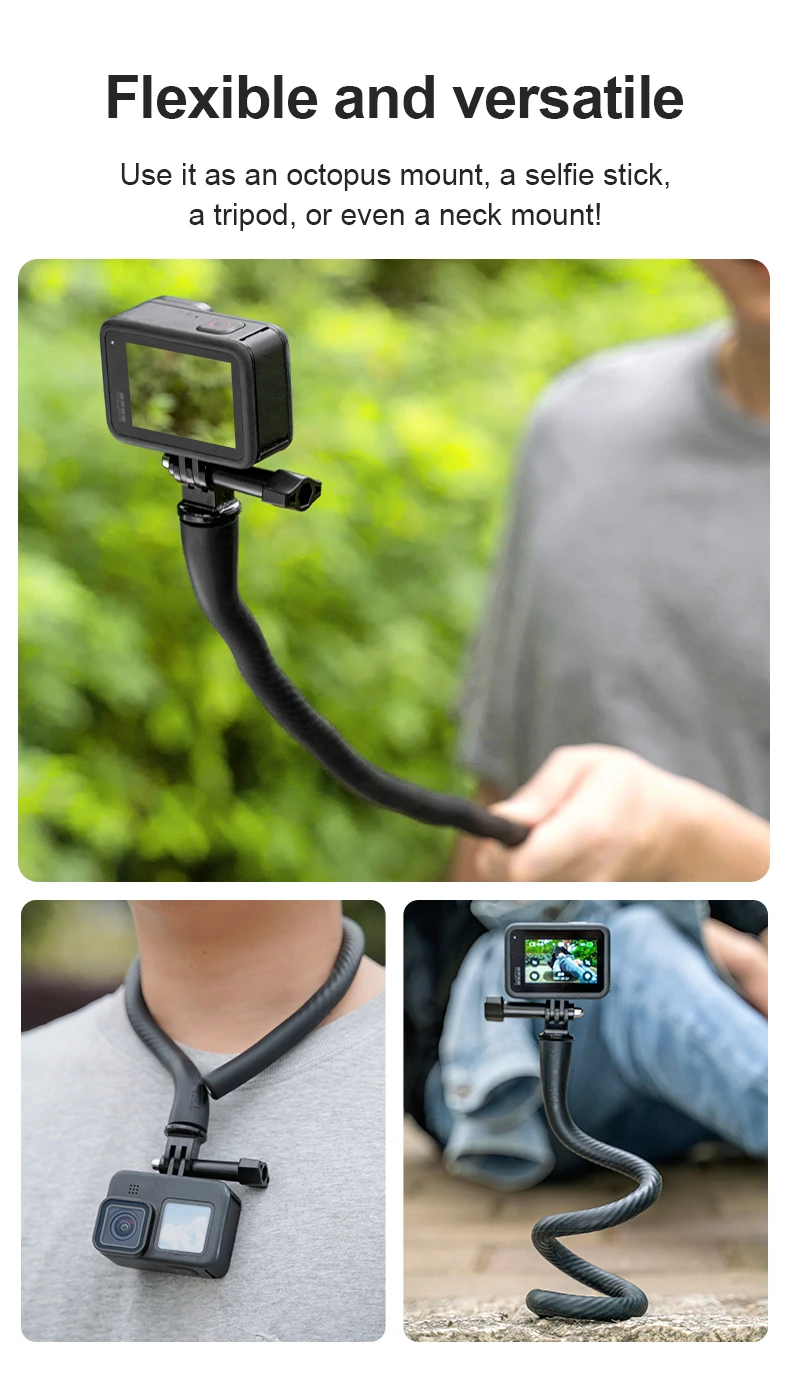TELESIN Action Camera Mount For Gopro Insta360 Action Mini Camera Octopus Tripo