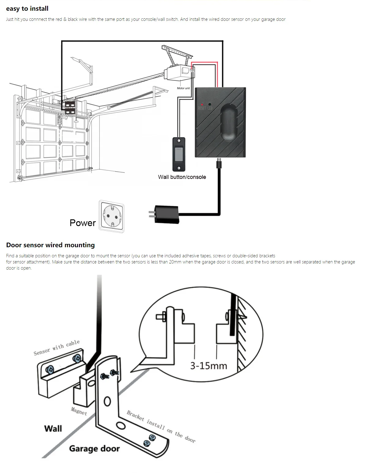 Tuya Smart WiFi Garage Door Opener Remote Tuya Smart Life App Control Work with