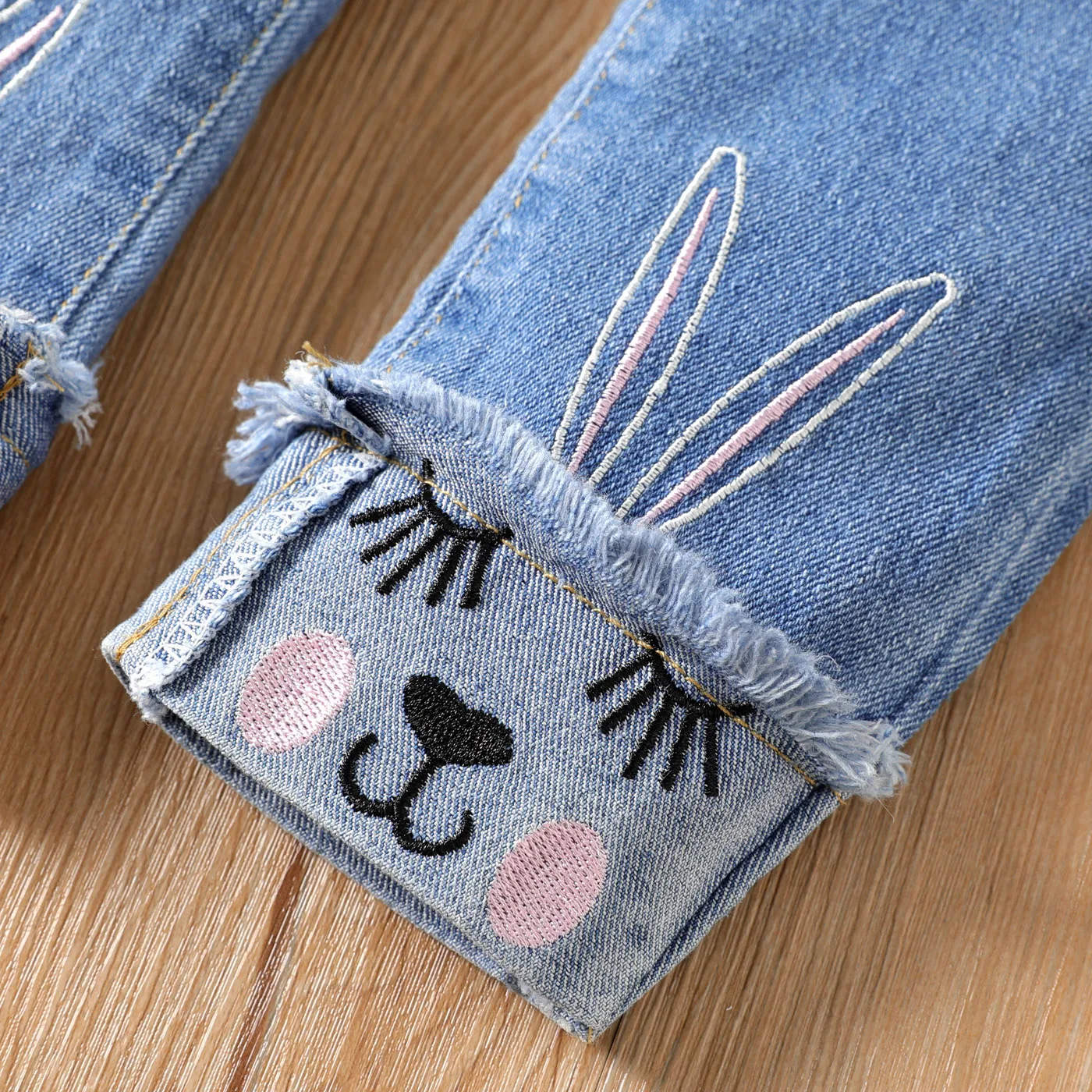 Girls Pants Girls Trousers Kids Pants PatPat Casual Jeans For Girl Kids Cute Cat Design Spring and Autumn