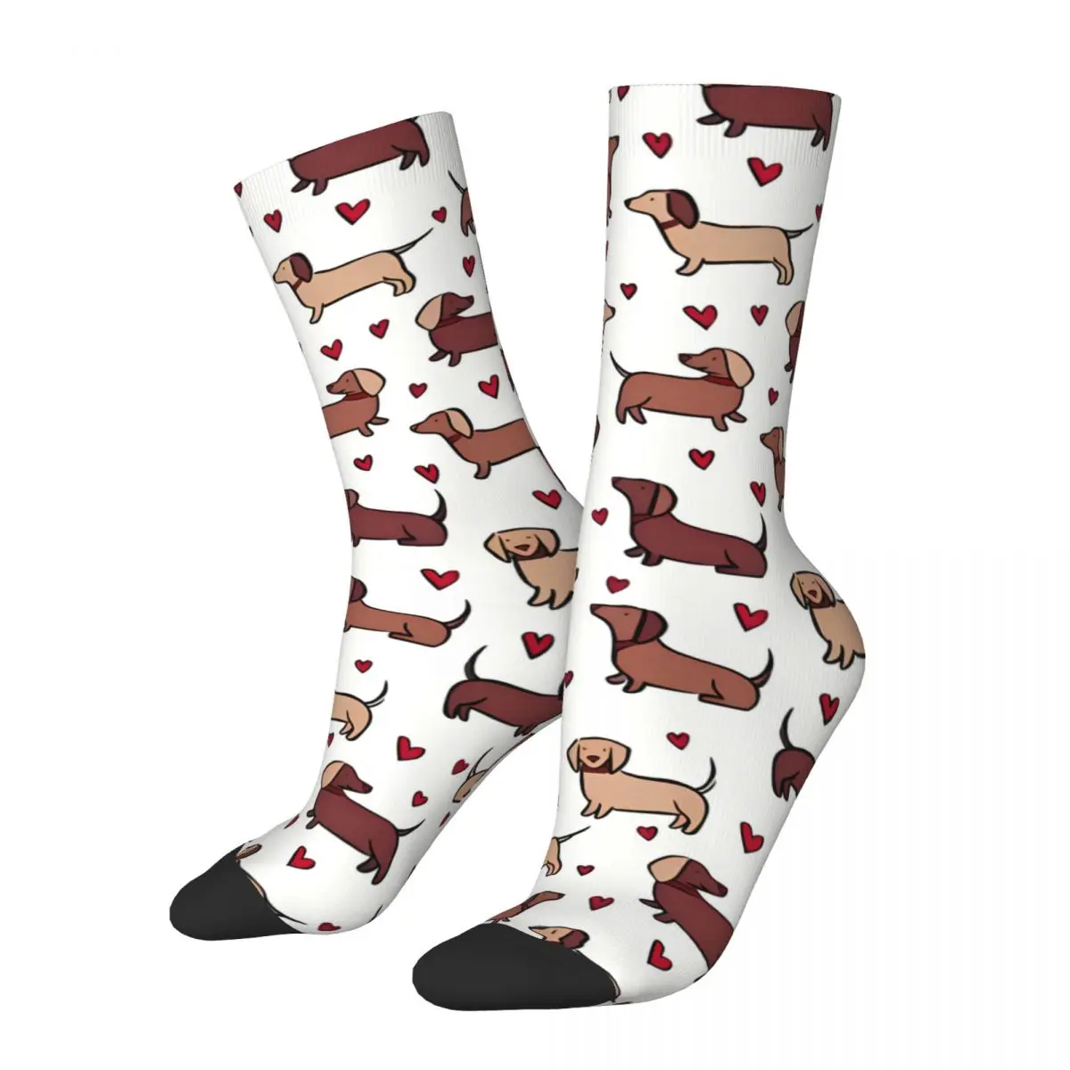 

Happy Funny Dachshund Love Men Women Socks Outdoor Novelty Spring Summer Autumn Winter Stockings Gift