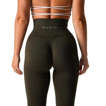 NVGTN Contour 2.0 Seamless Leggings Olive Pants for Running Yoga Workout Women High Waist Seamless Workout Leggings Yoga Pants