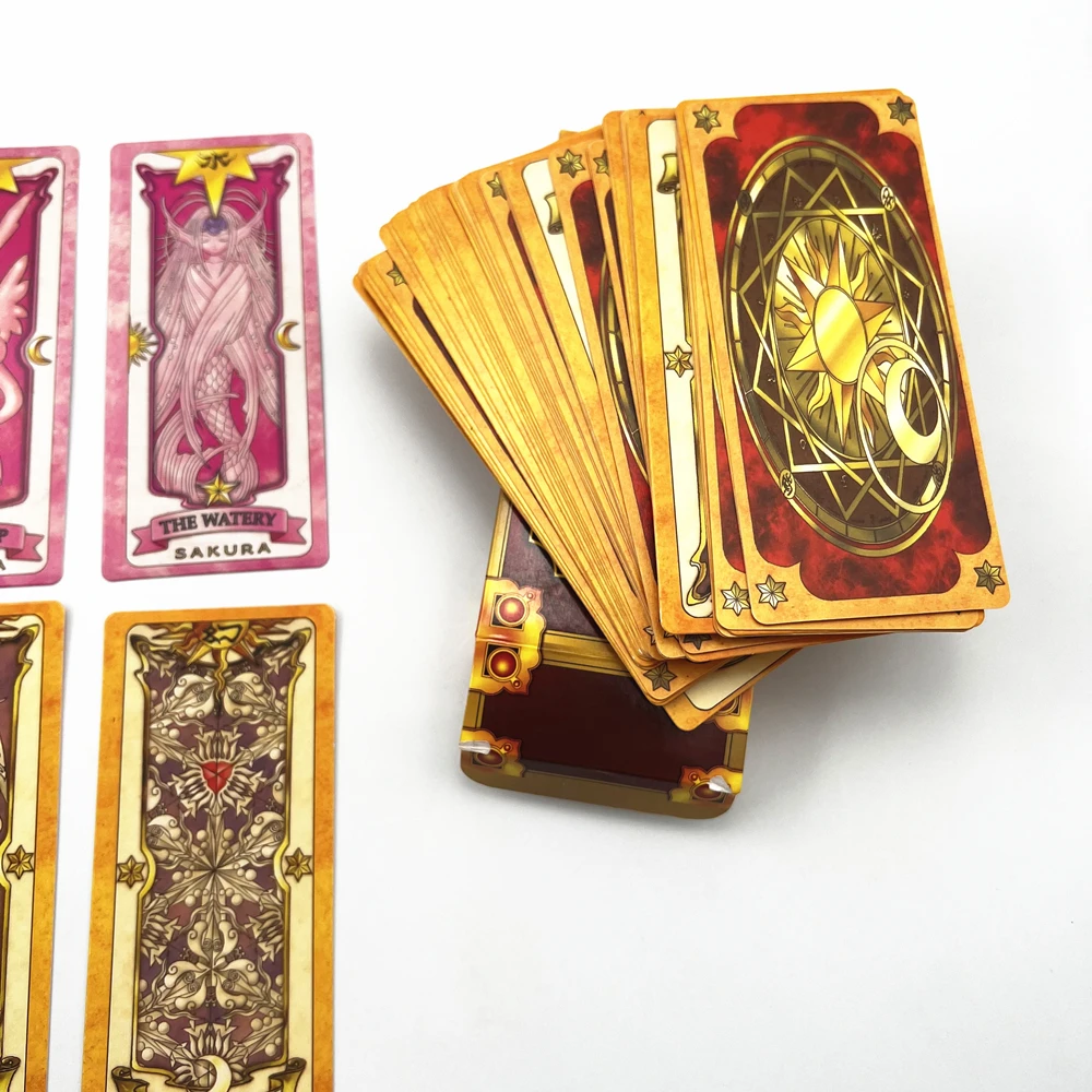 Anime Cosplay Cards Anime Cosplay Card Captor Sakura KINOMOTO Clow Cards Tarot Prop Paper Poker Card Funny for Family Friend Party Xmas Accessories anime cosplay cards