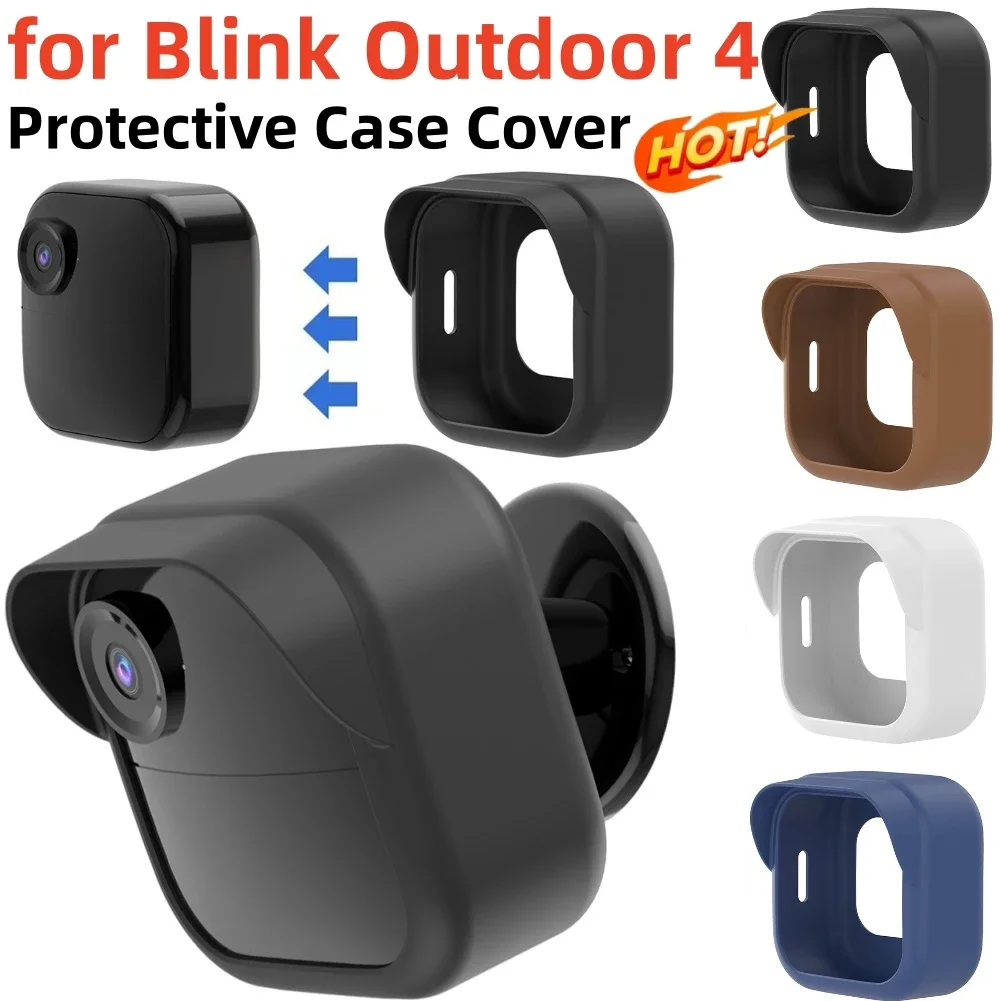 Silicone Security Camera Protective Case Cover Weatherproof Camera Housing Brim Design for Blink Outdoor 4 (4th Gen)