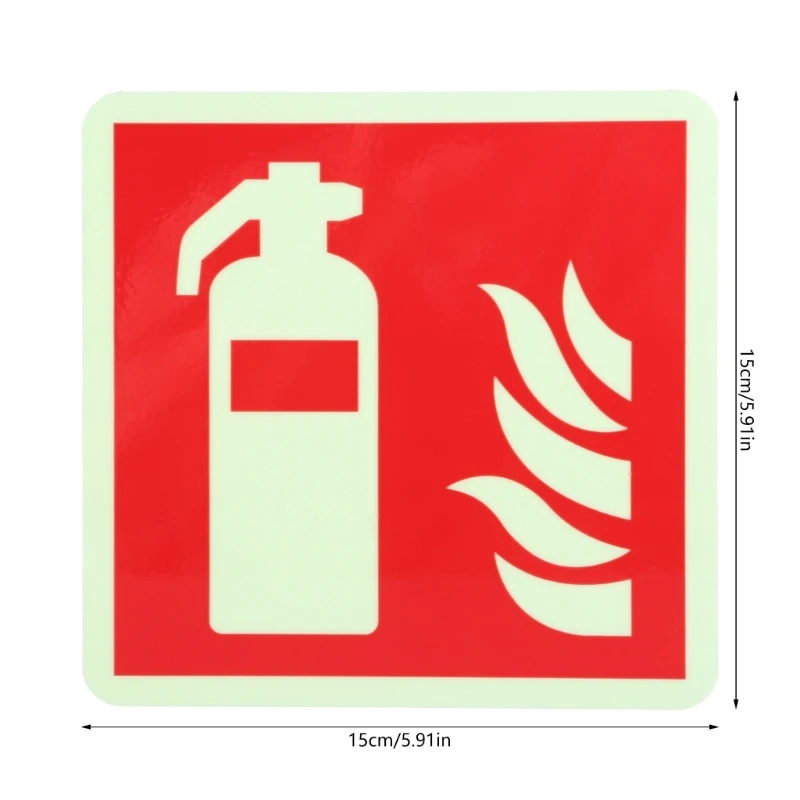 Label sticker set of 5Pcs fire extinguishers signs safety sign sticker glow in dark durable adhesive waterproof protected label R9UF