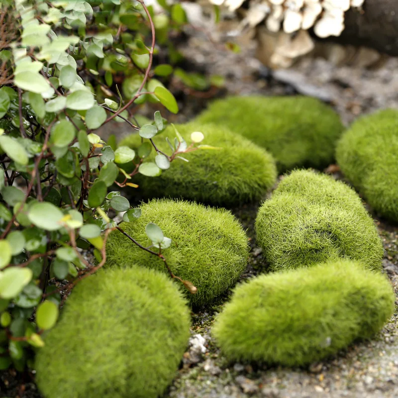Artificial Moss Rocks Decorative Green Moss Balls Floral Arrangements  Gardens Crafting Creative Home Garden Lawn Floor Adornment - AliExpress