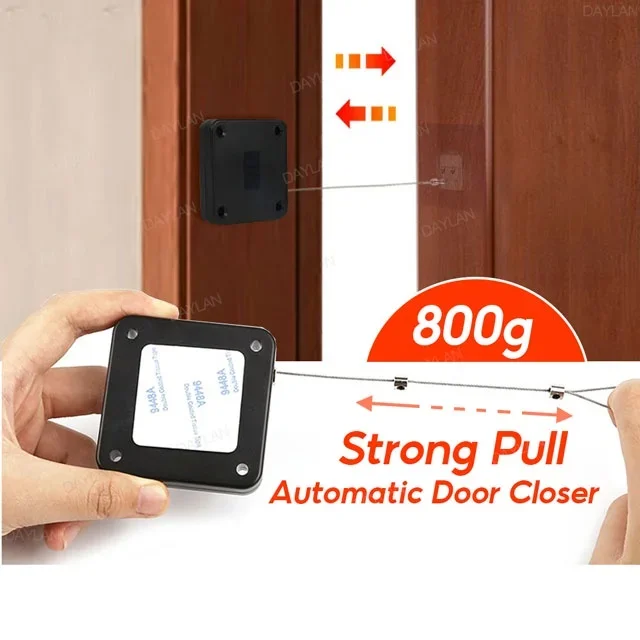 1 piece of simple er door closer, cord automatic door closer, home punch-free automatic lazy man's artifact