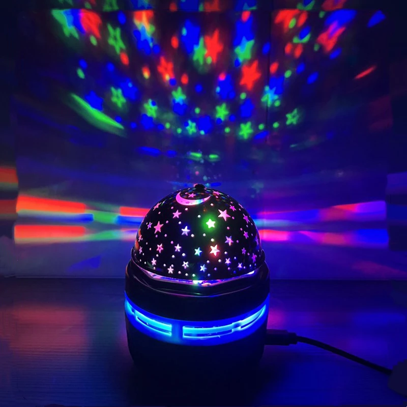 Projecteur d'étoiles alimenté par Usb, boule magique rotative colorée, lampe  d'atmosphère de voiture, KTV Bar Disco DJ fête lumière de scène