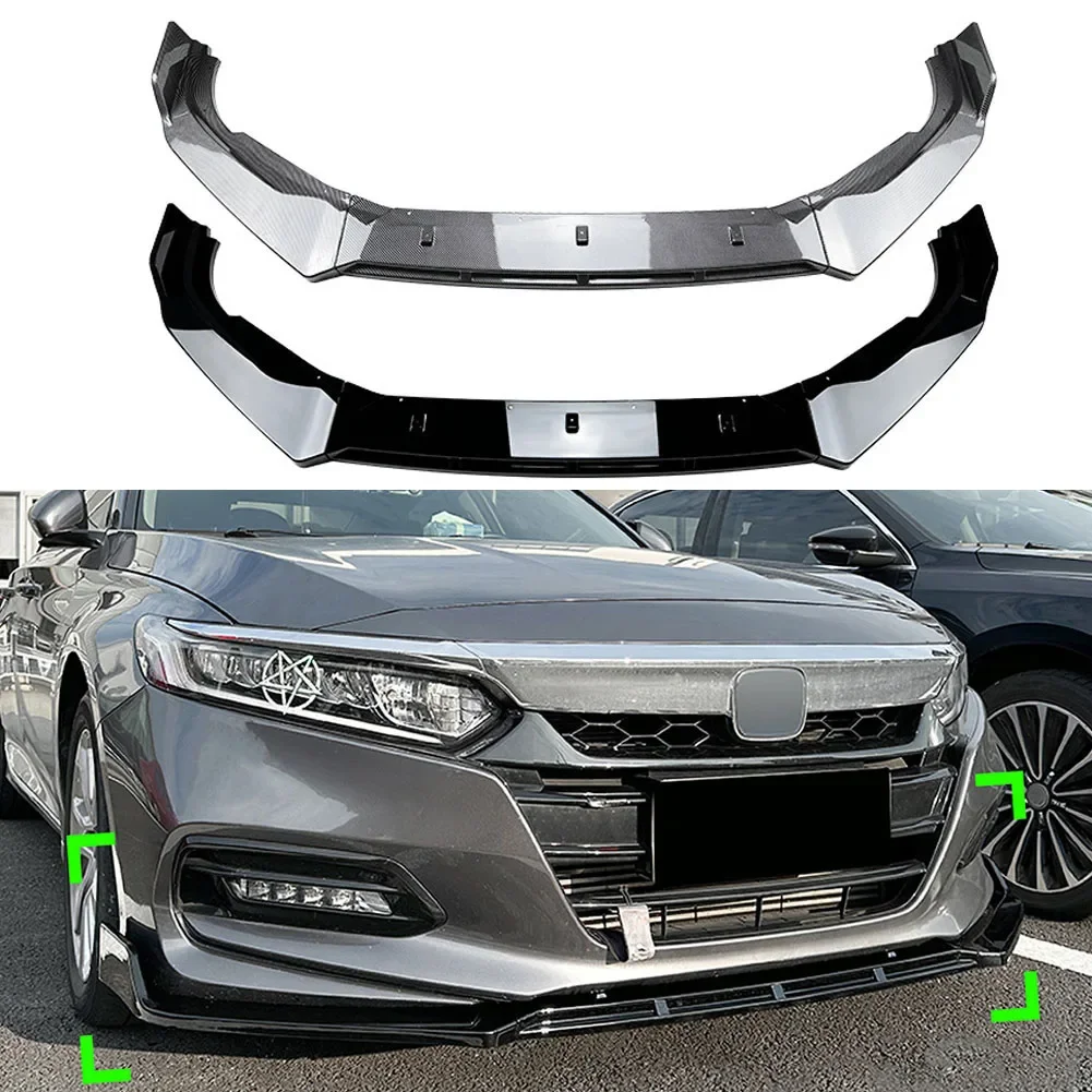 

3-ступенчатый передний разветвитель губ, спойлер, боковые нижние разветвители, комплект кузова для Honda Accord 10-го поколения Accord 2018-2021