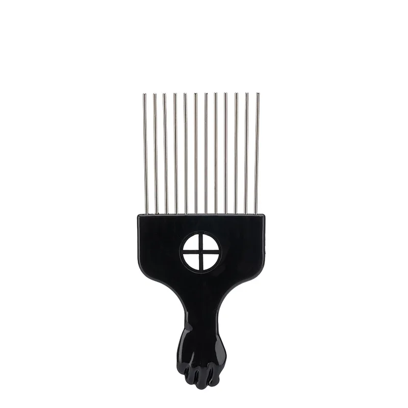 1 Piece Afro Fork Comb Stainless Steel Wide Teeth Hairdressing Brush Metal Pins Pick Hair Styling Tools Insert Curly Hair Comb 6