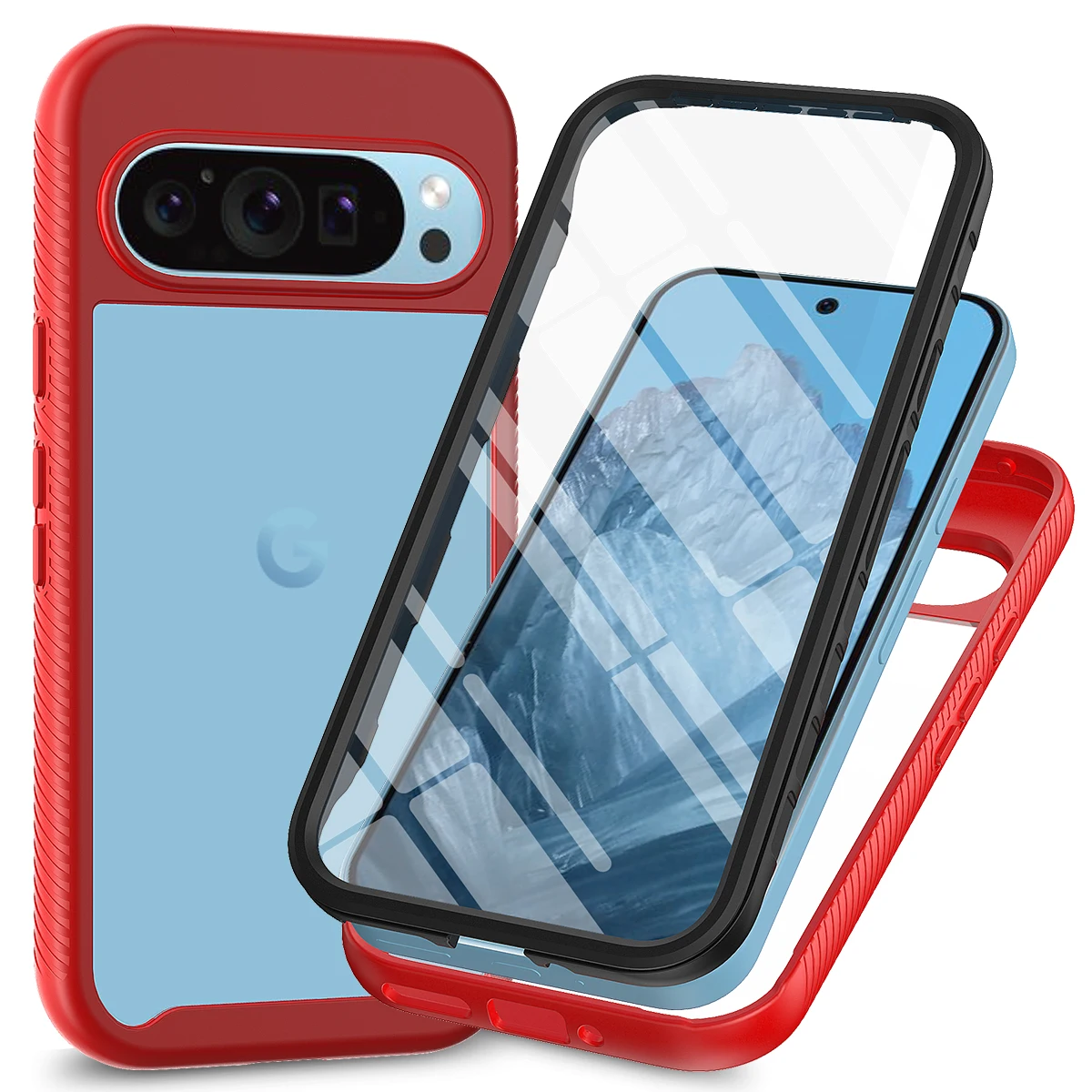 Pixel Pro XL Shockproof Rugged Clear Case with Built-in Screen Protector