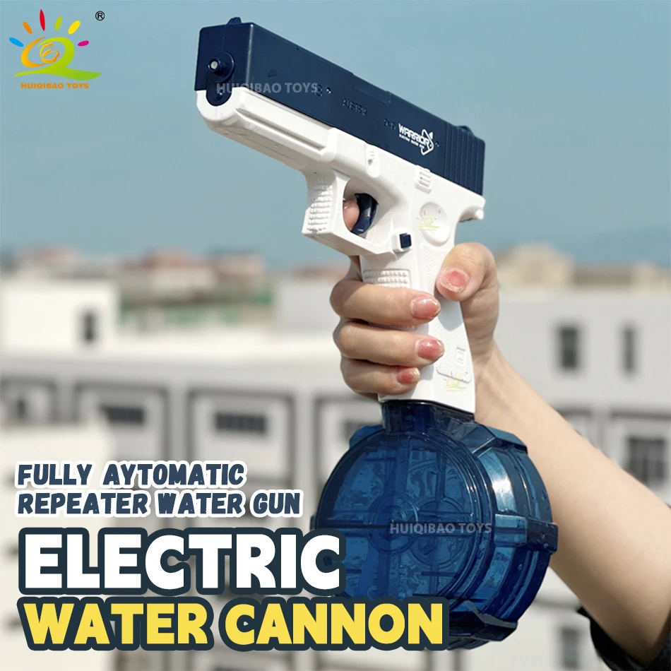 Electric Water Guns HUIQIBAO Water Gun Electric Glock Pistol Shooting Game Fun Firing Summer Outdoor Beach Fight Fantasy Toys for Children Boys Gift