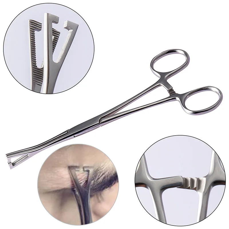 Piercing Tool 1Pc Surgical Steel Opening Closing Needle Ball Clamp Plier Different Open Shape Tweezers Piercing Professional Puncture Tool