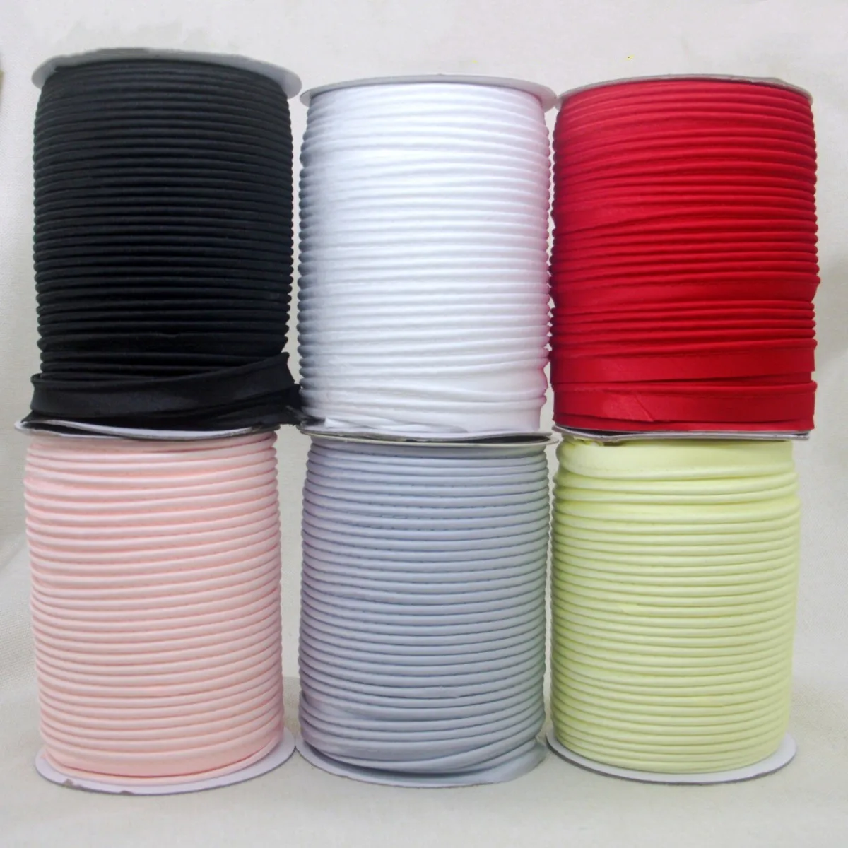 1/2"(12mm) Polyester Satin Bias Piping Binding Tape Cord DIY Patchwork Craft Supplies Material Sewing Accessories Silk Satin Ribbons Doll Handmade Accessories