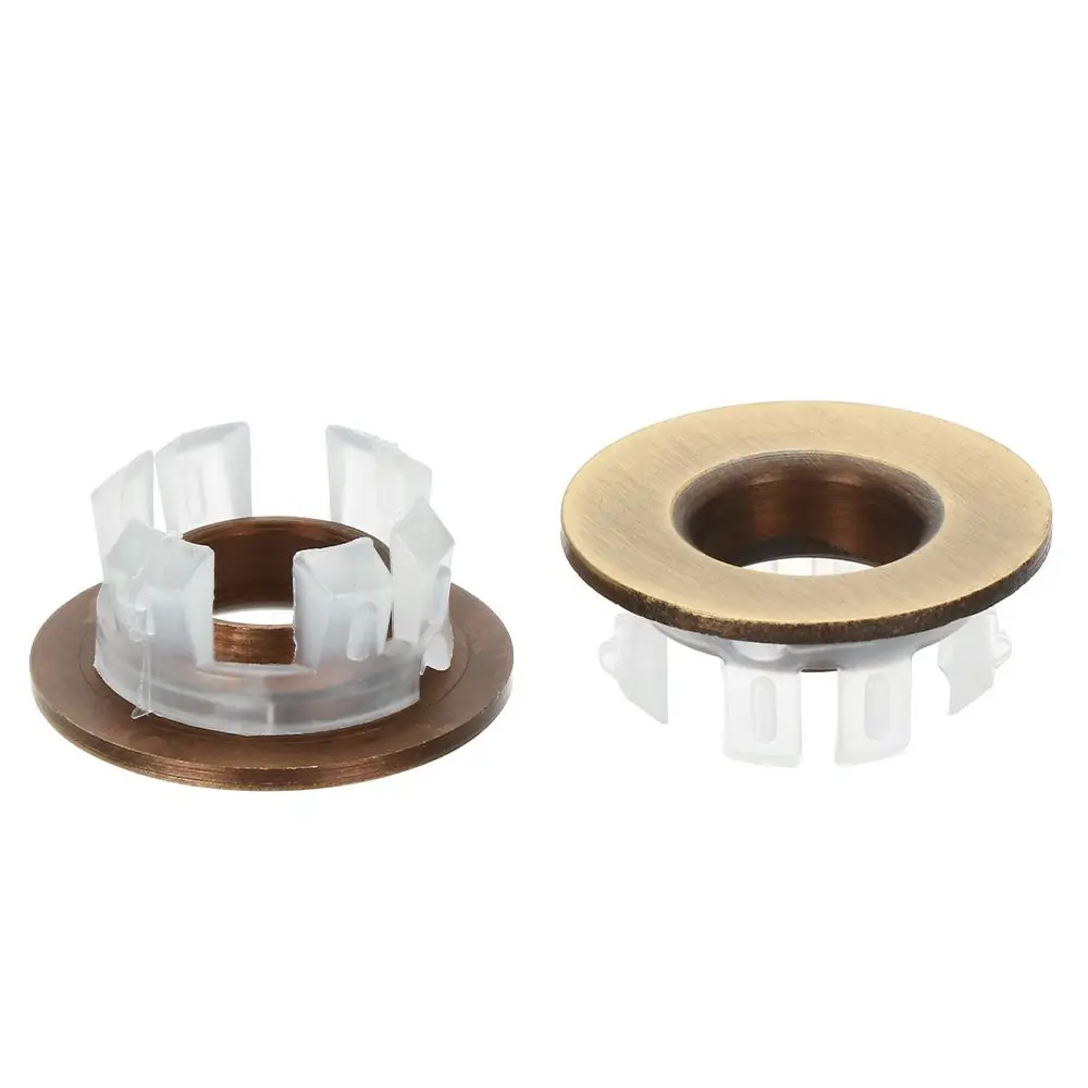 Sewer Seal Ring Bathroom Sink Plug Drain Seal Plug Bathtub Stopper Sink Hole Cover Washbasin Leak Plug Basin Drain Cover Round Sink Overflow Ring Tub For 23-25mm Drain Stopper Round Metal Overflow Hole Pedestal Washbasin Cabinet Basin Accessories