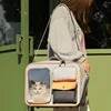 cat bag Cats Backpack transporter for cats Double shoulder pet backpack, crossbody bag,15KG can withstand weight,large space 2