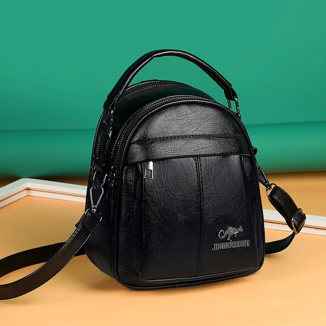 Posh Black Vegan Leather Backpack – SIRIS Design Bags